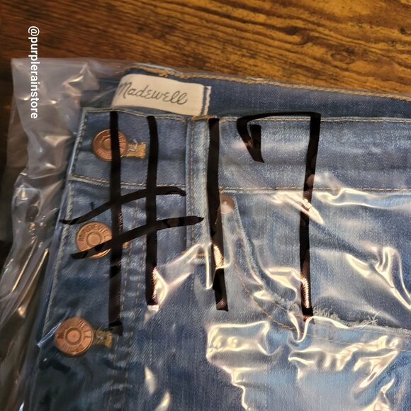 Madewell Jeans 28 Button Fly Skinny 10" High Rise Rosecliff Wash H6319 Stretch - Picture 13 of 13